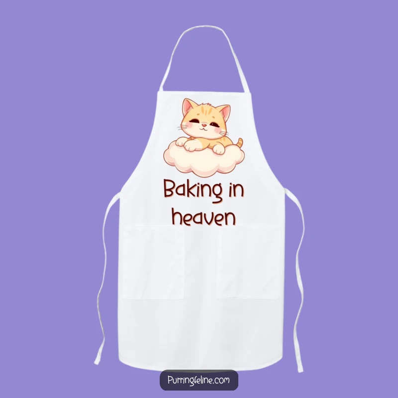 Funny Apron: Relaxed Cat Cub on Cloud - Cook with Bliss!