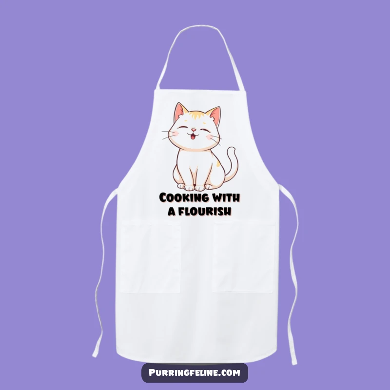Funny Purring Cat Apron: Kitchen Gift for Cooks Who Love Happy Tail Movements