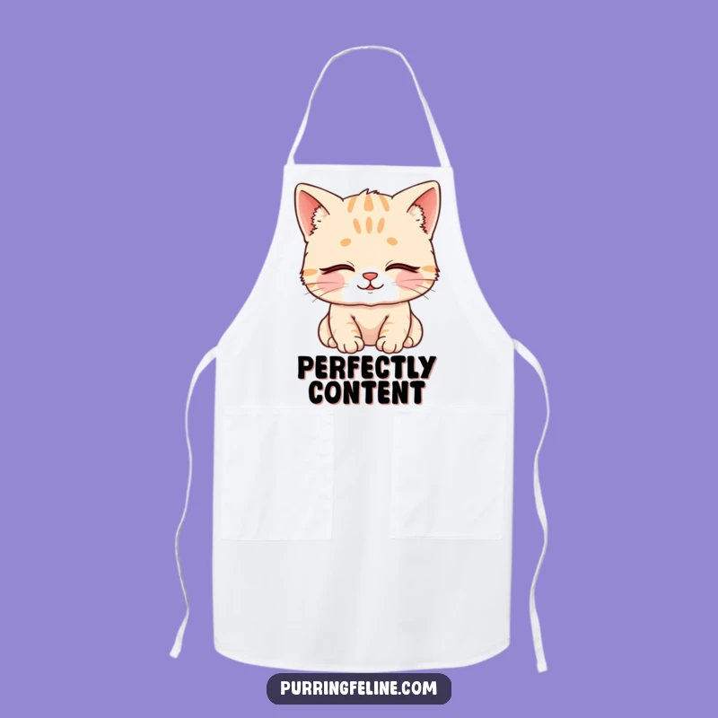 Funny Apron: Content Cat Cub - Cook with Calm & Smiles!