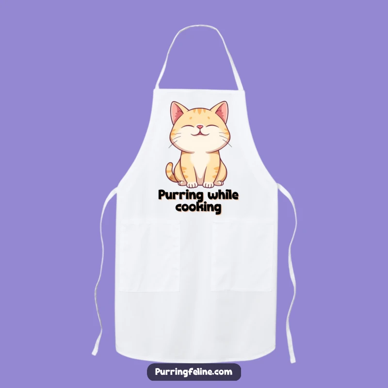 Funny Purring Cat Apron - Kitchen Calm with Hilarious Vibes