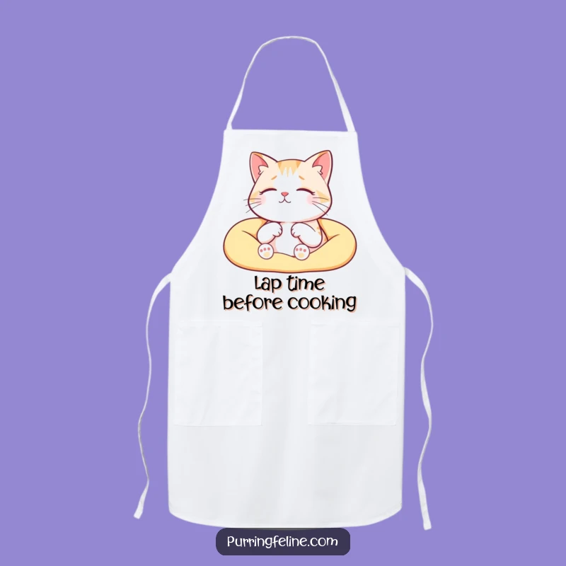 Funny Serene Cat Apron: Cozy Kitchen Vibes with Warm Lap Purrs