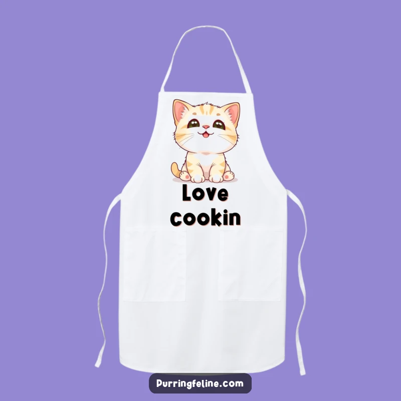 Funny Adoring Cat Cub Apron - Kitchen Charm for Cat Lovers