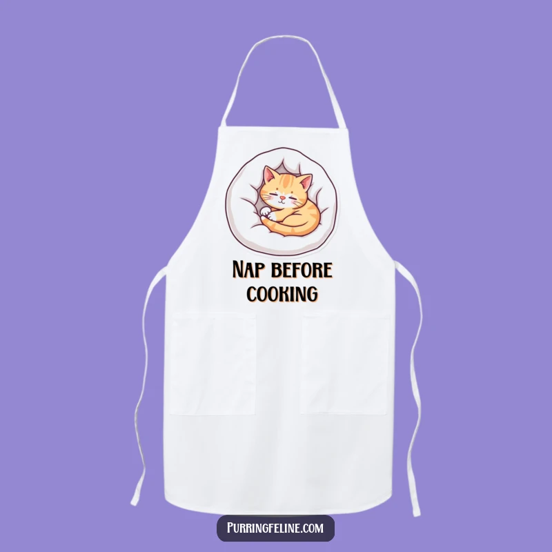Cozy Cat Kitchen Apron - Funny Gift for Relaxed Home Chefs