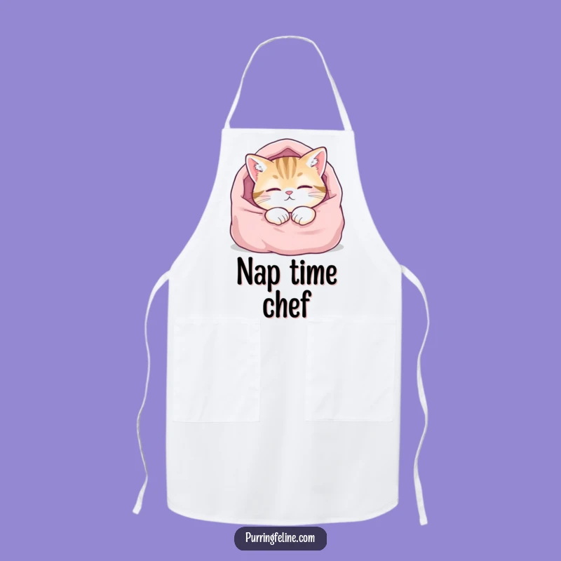Funny Kitchen Apron: Content Cat Nap Design for Cooking Fun, Unique Gift