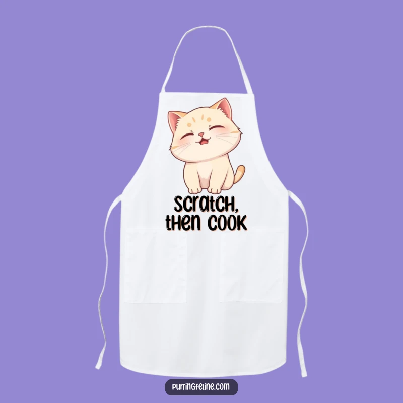 Purring Cat Scratch Apron - Funny Gift for Pet-Loving Cooks