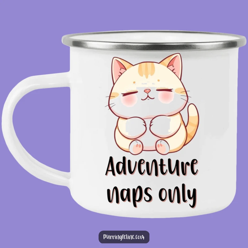 Funny Content Cat Purring Camping Mug: Your Trailside Companion