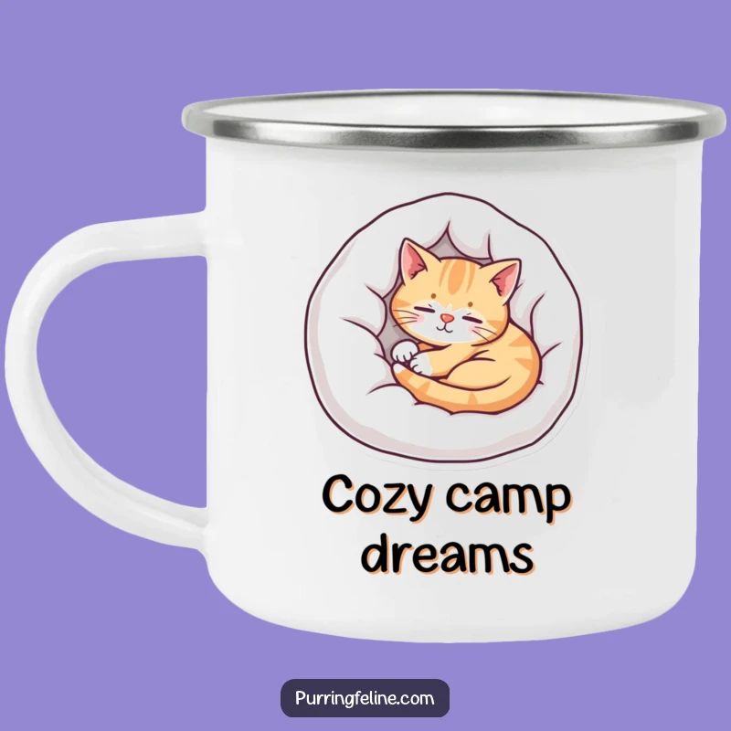 Cozy Cat Bed Camping Mug - Funny Gift for Relaxed Outdoor Adventures