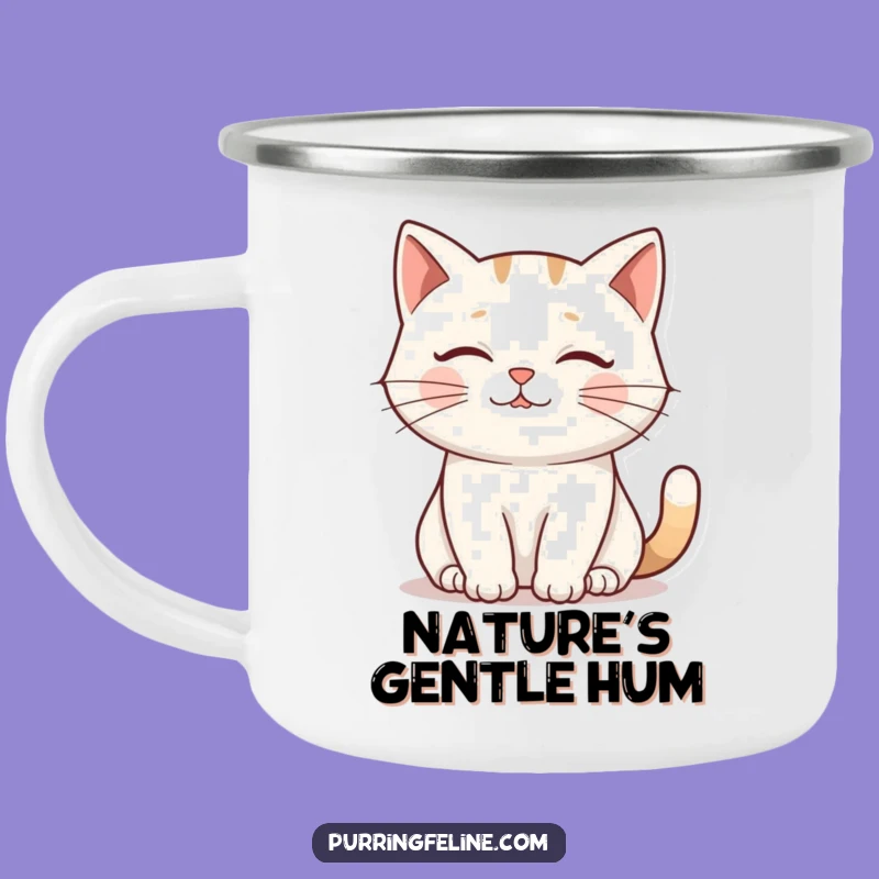 Funny Cat Ripple Camping Mug - Gentle Purr Outdoor Cup, Adventure Cat Gift