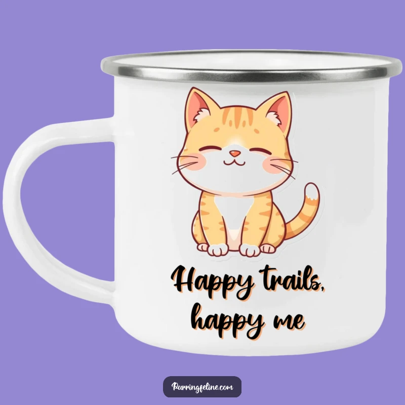 Funny Contented Cat Camping Mug: Peaceful Sips with a Gentle Smile