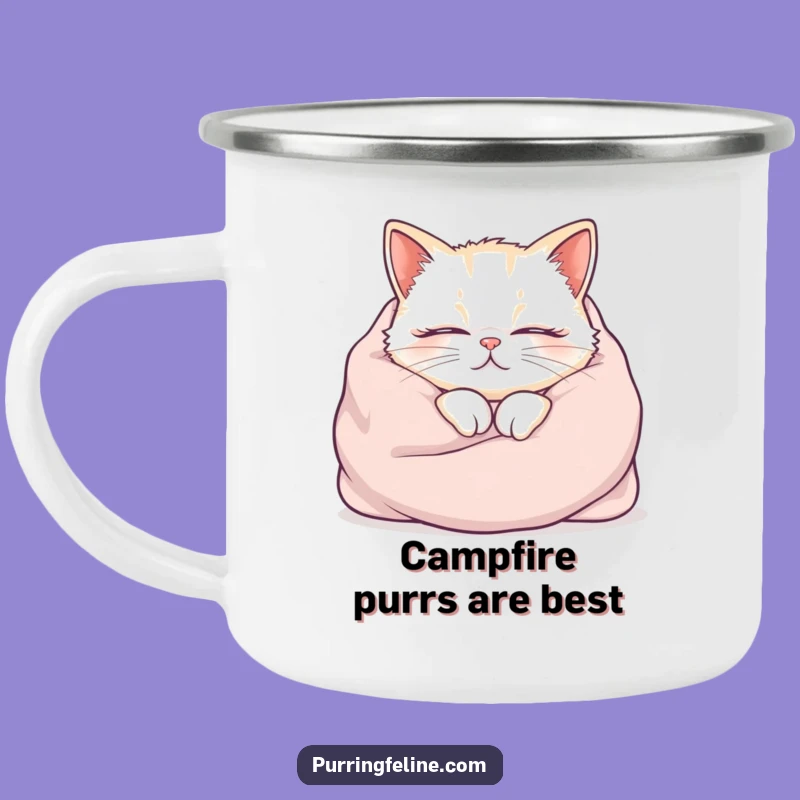 Funny Cozy Cat Purr Camping Mug - Warm Adventures Await!