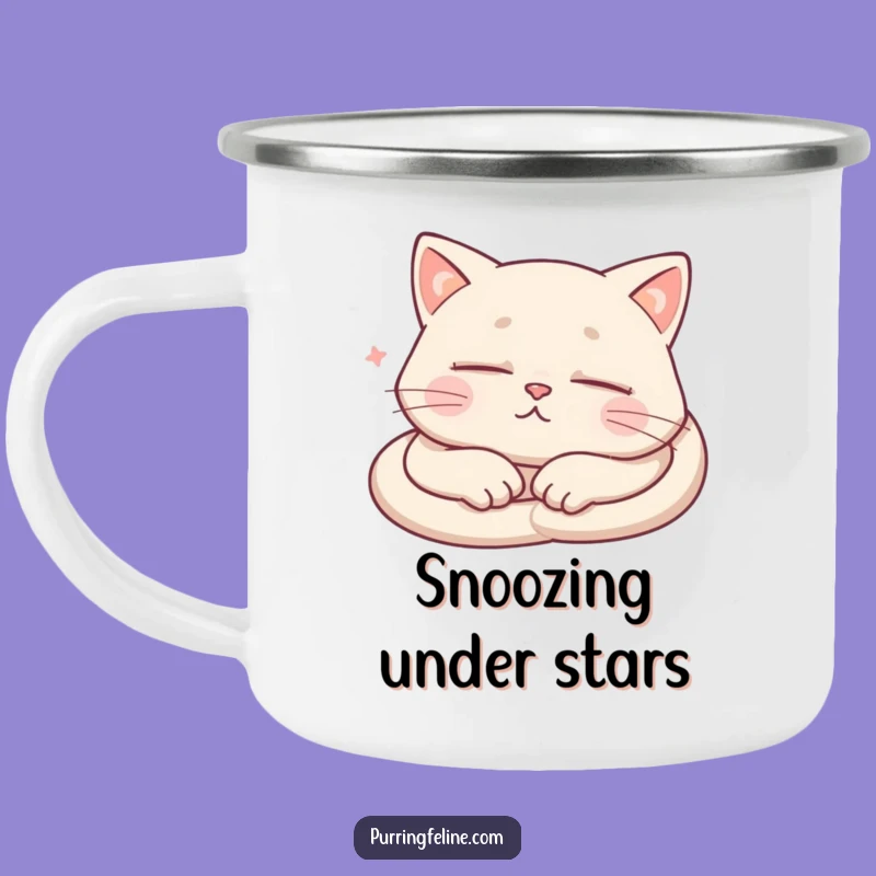 Funny Sleeping Cat Camping Mug - Hilarious Calm for Outdoor Naps