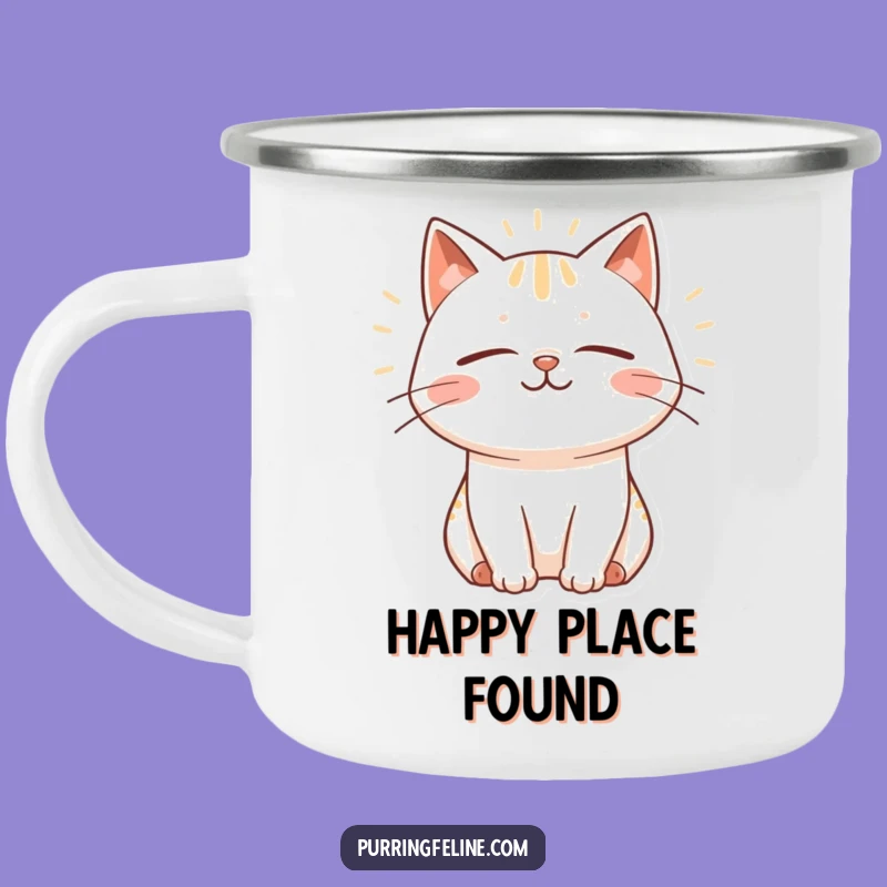 Funny Purring Cat Camping Mug: Outdoor Bliss & Happy Vibes, Great Funny Gift