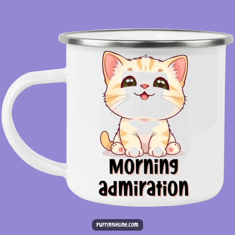 Funny Adoring Cat Cub Camping Mug - Sweet Sips for Outdoor Adventures