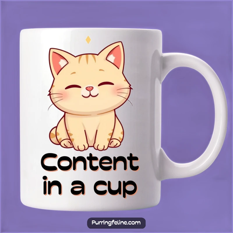 Funny Serene Cat Mug: Happiness Hum Gift for Relaxation and Cat Lovers
