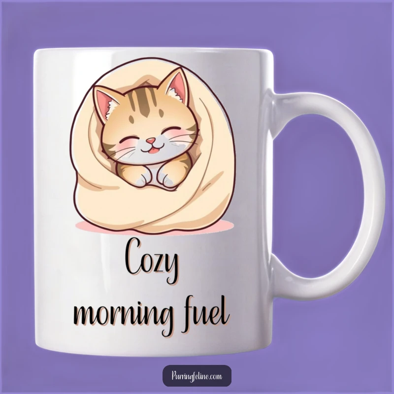 Funny Cozy Cat Mug: Gift for Cat Lovers, Burrow into Warmth and Happiness