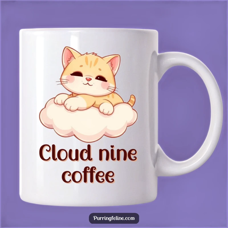 Funny Mug: Relaxed Cat Cub on Cloud - Dreamy Gift for Cat Lovers!
