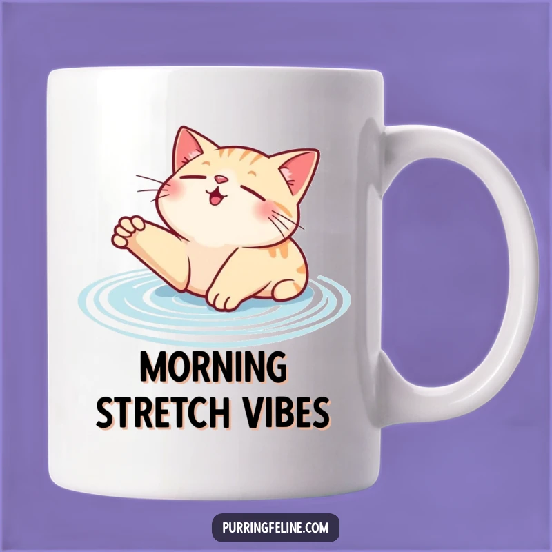 Funny Contented Cat Purr Ripple Mug - Relaxing Feline Vibes - Perfect Funny Gift!