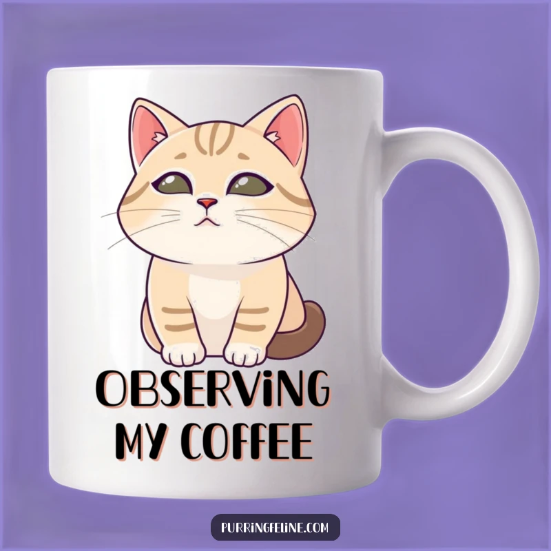 Tranquil Cat Observer Mug - Peaceful Funny Gift for Thoughtful Cat Lovers