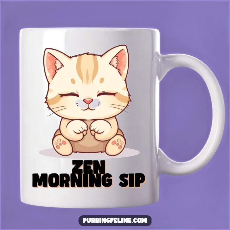 Funny Calm Cat Cub Mug - Peaceful & Serene Gift for Cat Lovers