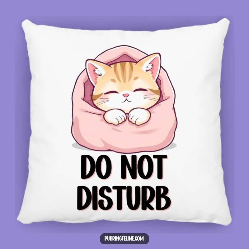 Cozy Funny Pillow: Content Cat in Blanket Design for Ultimate Relaxation, Gift