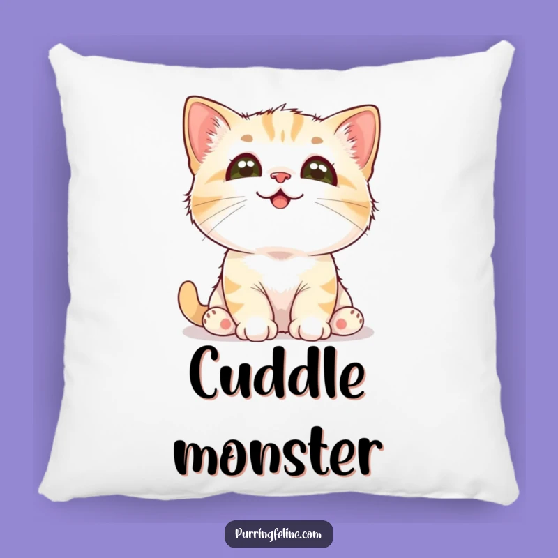 Funny Adoring Cat Cub Pillow - Soft & Sweet Feline Friend Decor