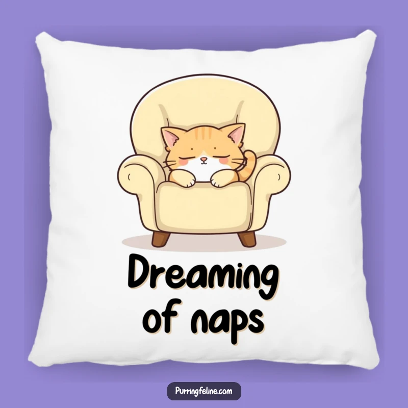 Cozy Funny Pillow: Sleepy Cat Armchair Design, Relaxation Gift