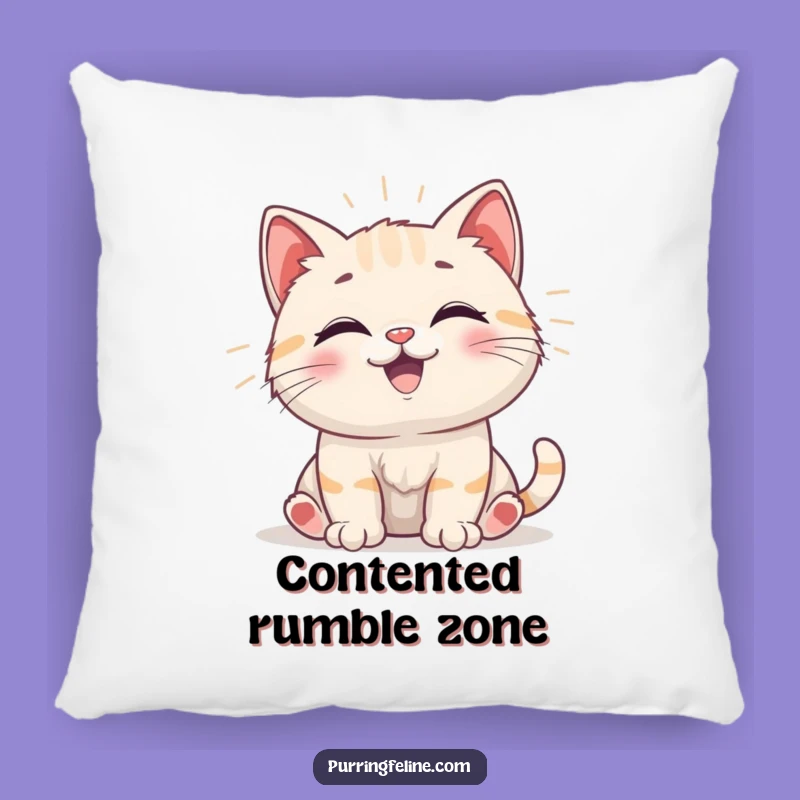 Funny Happy Cat Cub Vibrations Pillow - Cozy Comfort & Humorous Bliss
