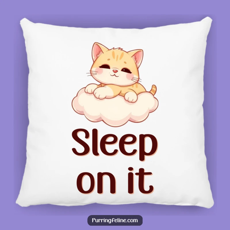 Funny Pillow: Relaxed Cat Cub on Cloud - Cozy Dreams & Comfort!