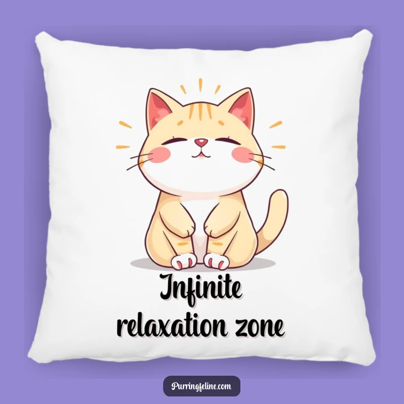 Funny Relaxed Cat Pillow: Cozy Hum of Serenity, Ideal Funny Gift