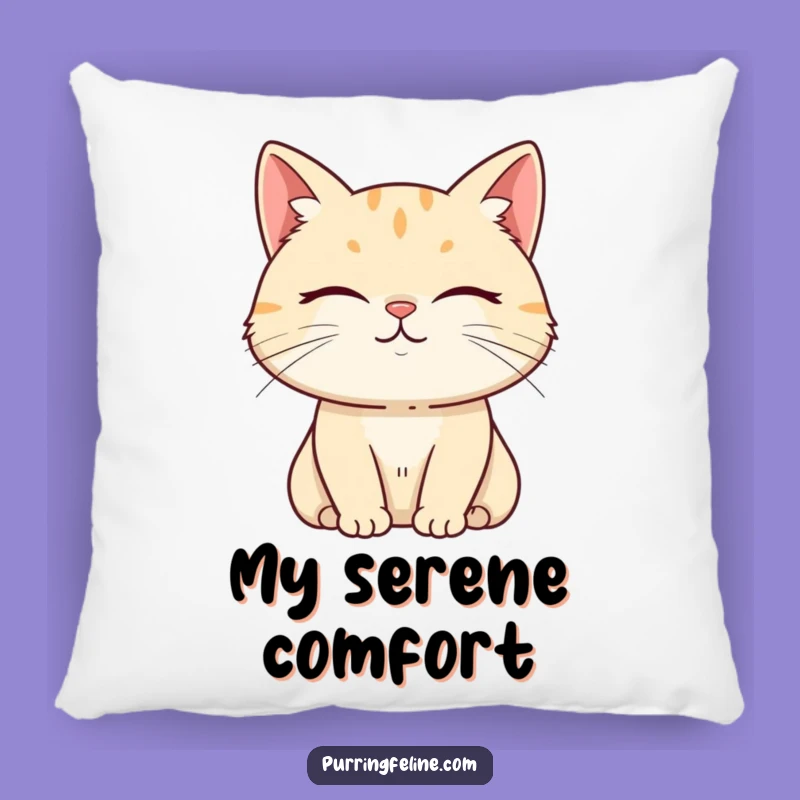 Funny Serene Cat Pillow - Cozy Comfort with Hilarious Calm