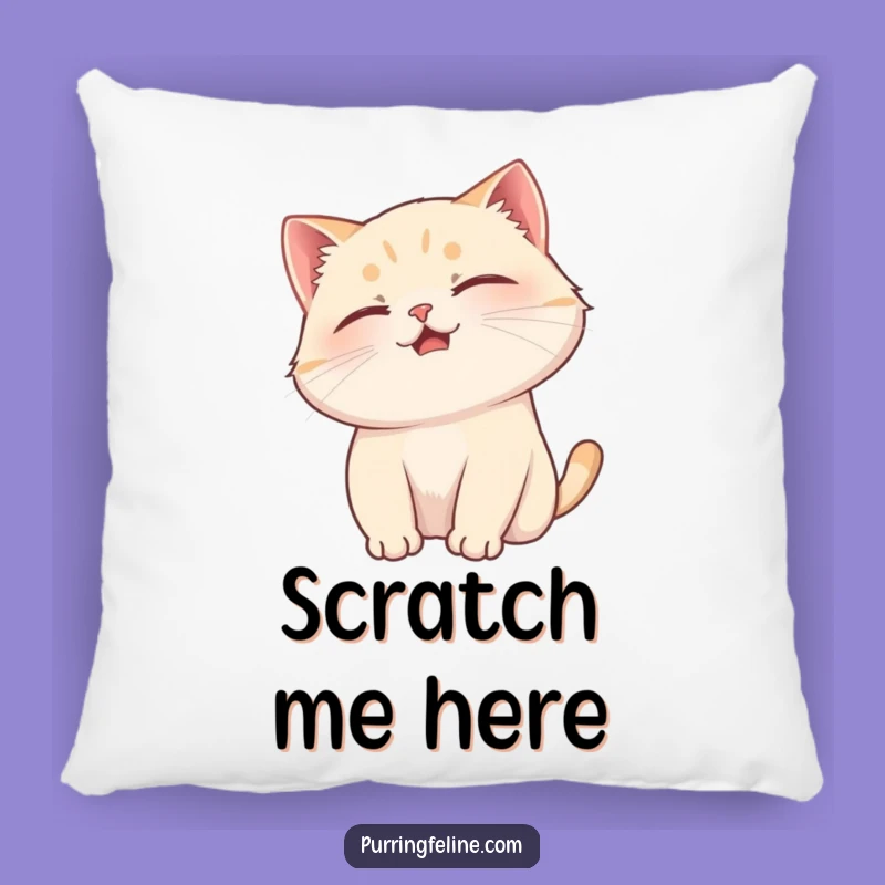 Purring Cat Head Scratch Pillow - Funny Gift for Ultimate Comfort