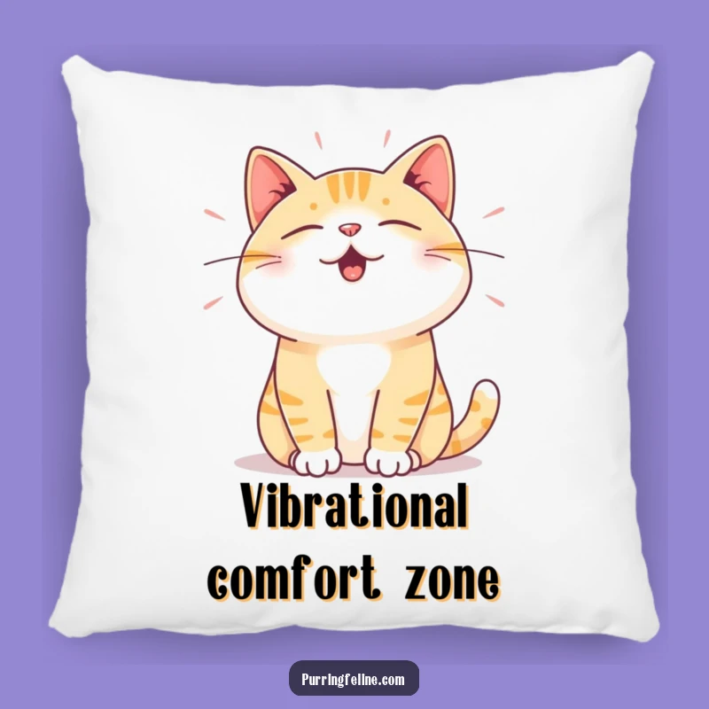 Funny Satisfied Cat Pillow - Soft Vibration Cushion, Cozy Home Decor Gift