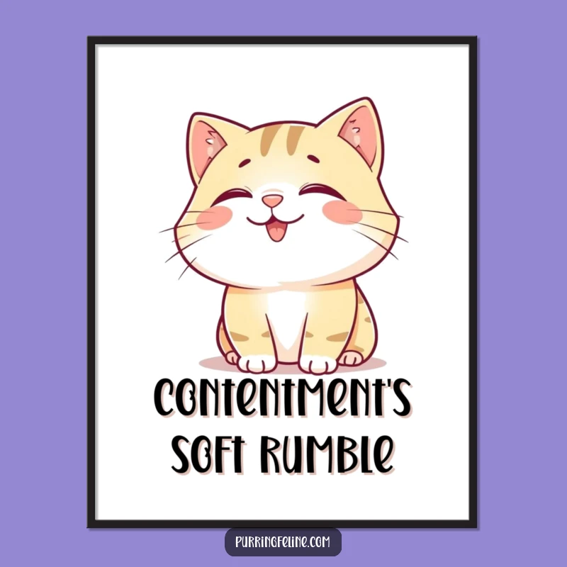 Funny Happy Cat Rumble Digital Art - Sound Wall Art, Instant Download Gift