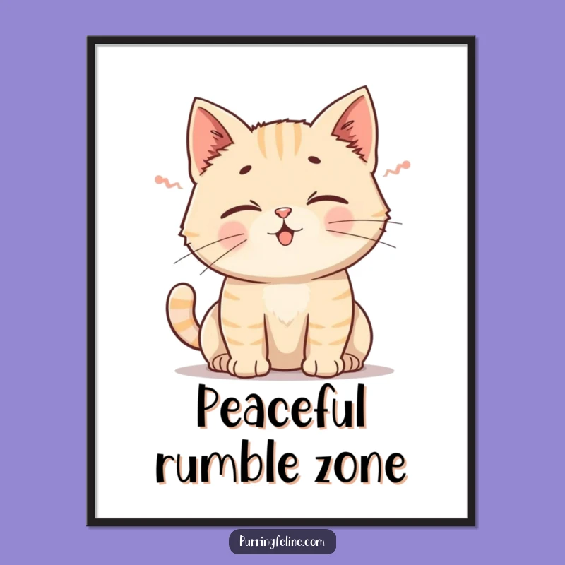 Funny Cat Rumble Digital Print: Wall Art Gift for Cat Lovers Appreciating Gentle Purrs