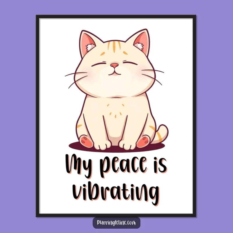 Funny Purring Cat Digital Art: Instant Calm and Laughter for Your Walls!