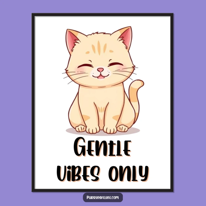 Funny Rumbling Cat Digital Art: Printable Wall Art for Peaceful Spaces, Instant Funny Gift