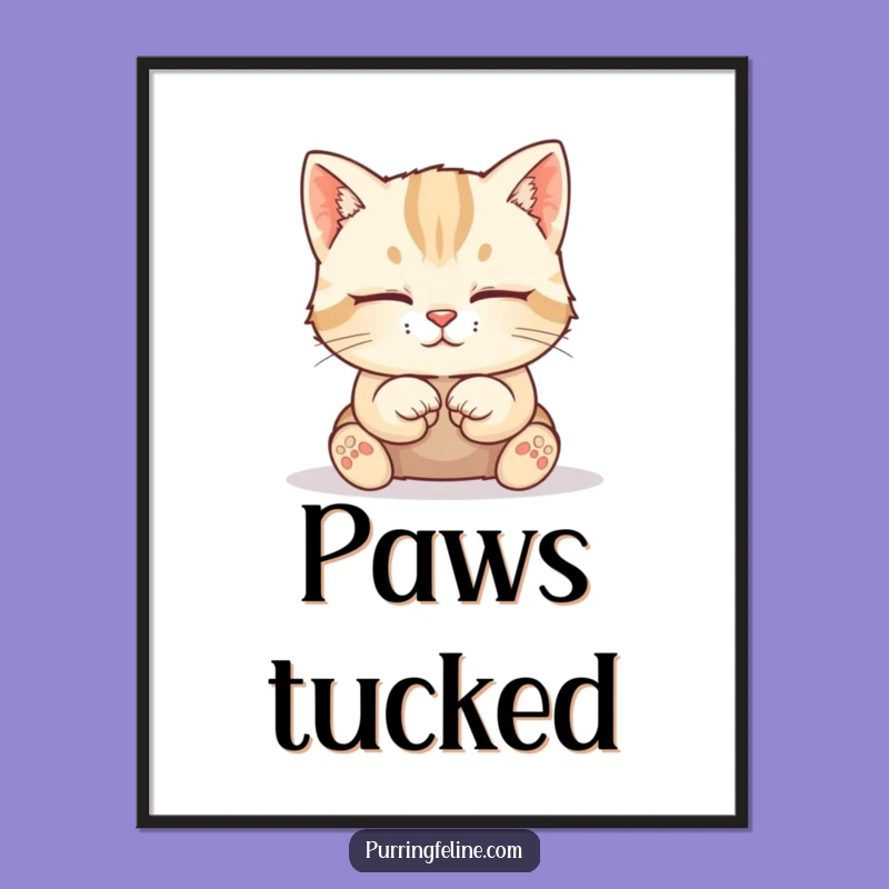 Funny Calm Cat Cub Digital Art - Instant Serenity for Your Walls