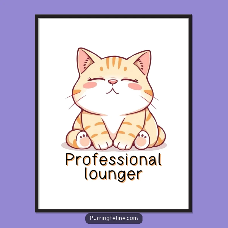 Funny Cat Digital Art: Decorate with the Contented Rumble, Instant Hilarious Downloadable Print