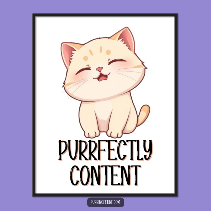 Purring Cat Scratch Digital Art - Instant Funny Download for Joy