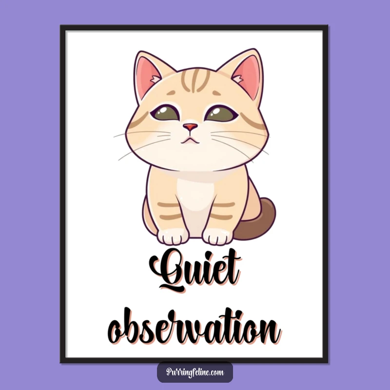 Tranquil Cat Observer Digital Art - Instant Funny Download for Peace