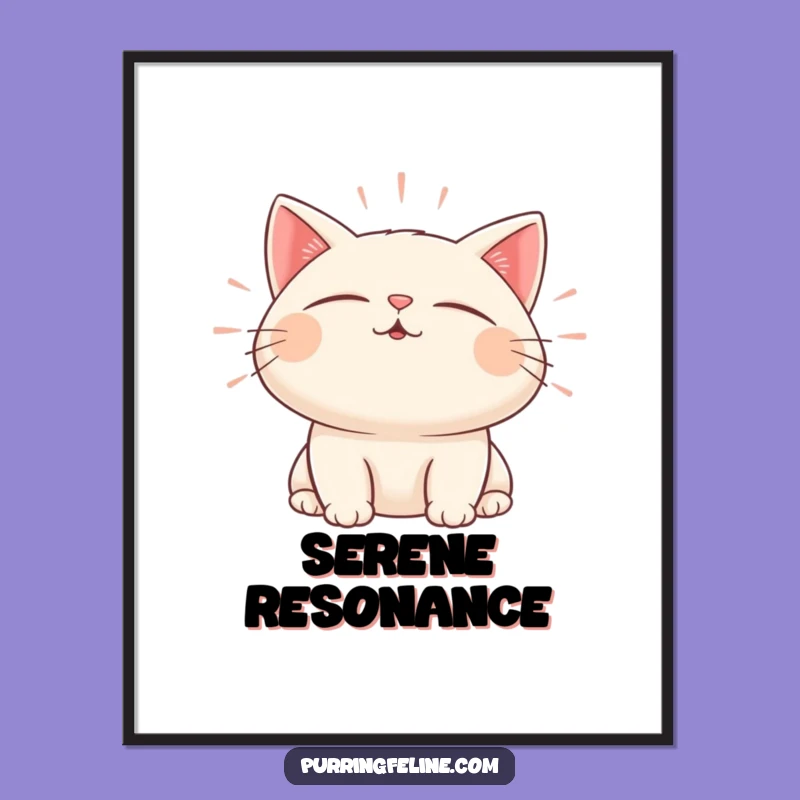 Funny Zen Cat Sound Digital Art: Peaceful Waves for Your Home