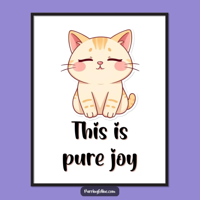 Funny Content Cat Zen Digital Print - Instant Peaceful Art!