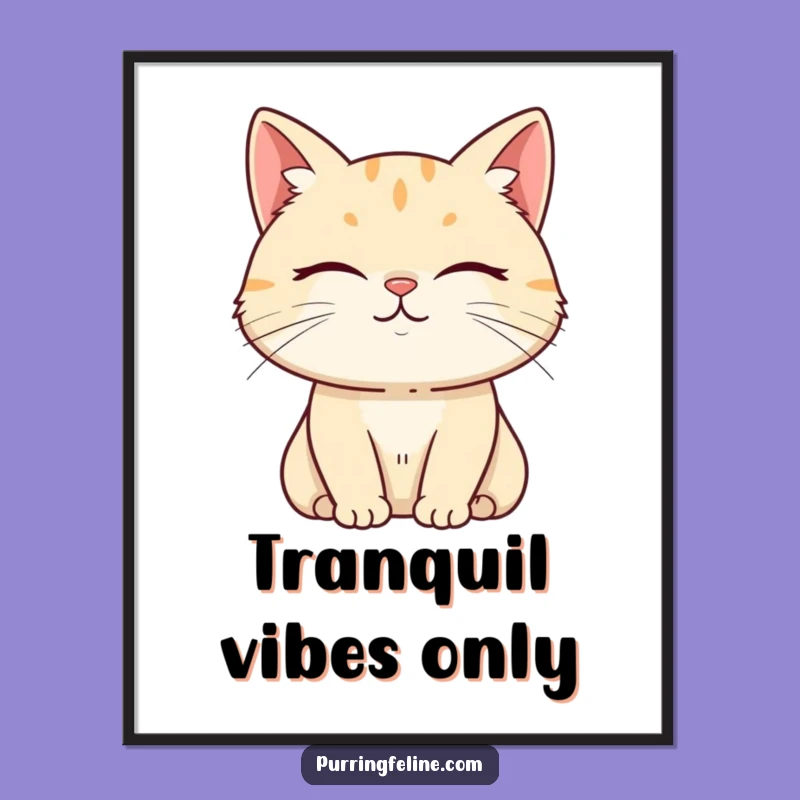 Funny Serene Cat Digital Print - Instant Hilarious Calm for Walls