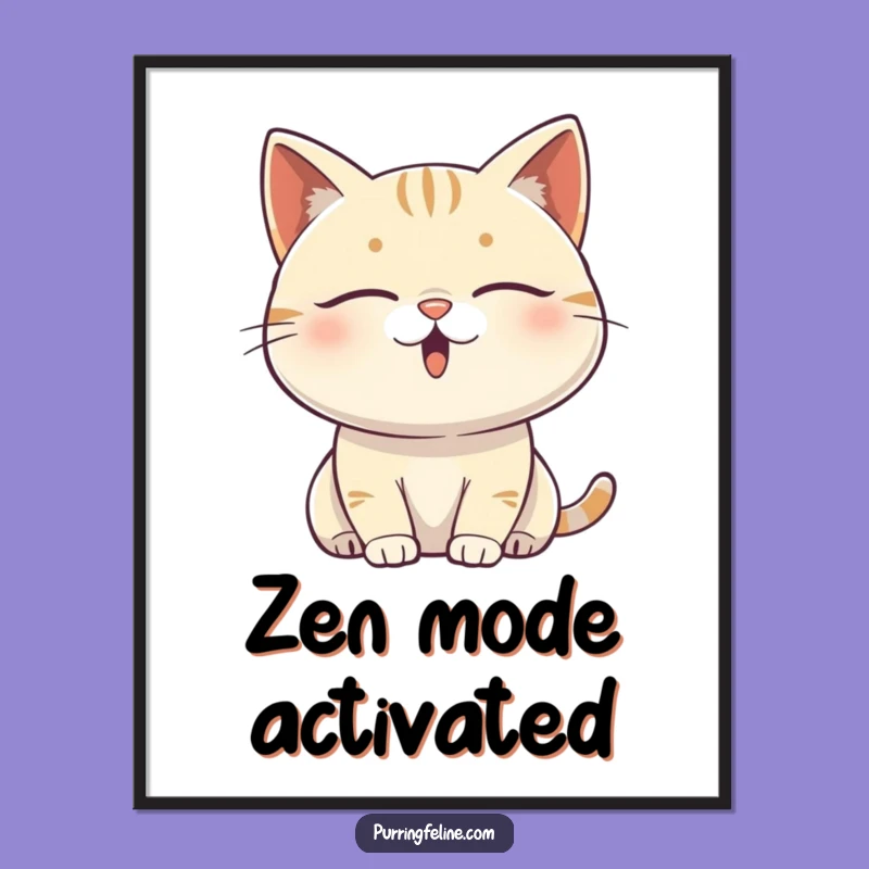 Funny Content Cat Vibrating Digital Art: Printable Wall Art for Blissful Spaces, Instant Funny Gift