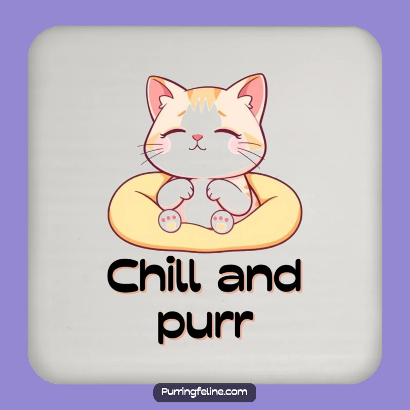 Funny Serene Cat Coasters: Protect Surfaces with Warm Lap Purrs