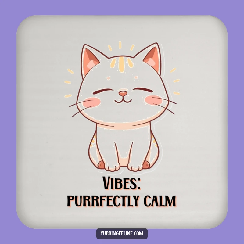 Funny Contented Cat Coasters: Protect Surfaces with Happy Vibes, Cute Funny Gift