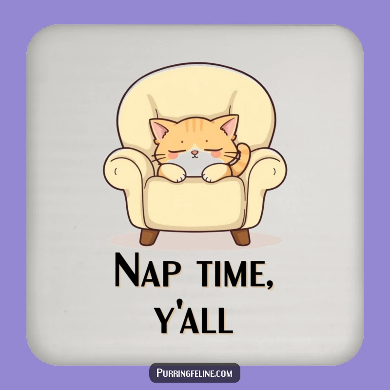 Funny Drink Coaster Set: Sleepy Cat Protection, Humorous Home Gift