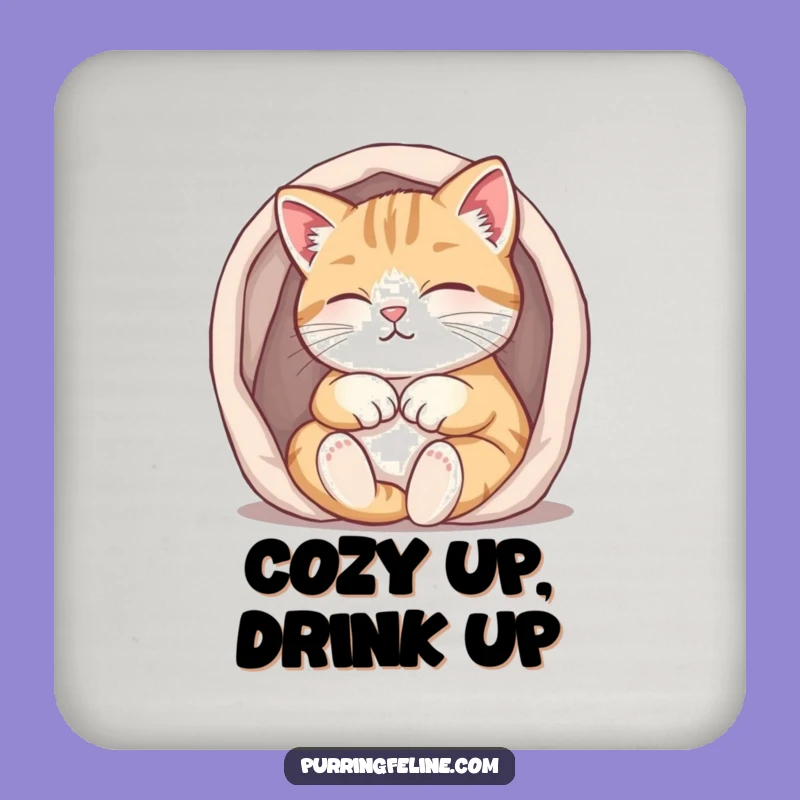 Funny Purring Cat Coasters: Protect Surfaces with Cozy Comfort