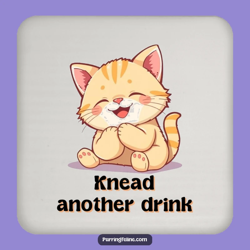Funny Kneading Cat Cub Drink Coaster: Happykitty Protection for Your Surfaces