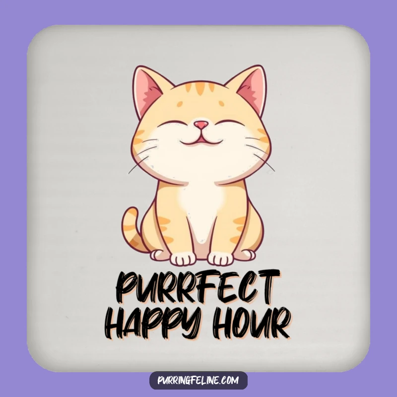 Funny Purring Cat Coasters - Protect Surfaces with Hilarious Calm